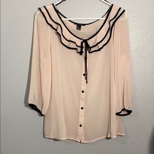 Pink forever 21 button down blouse
